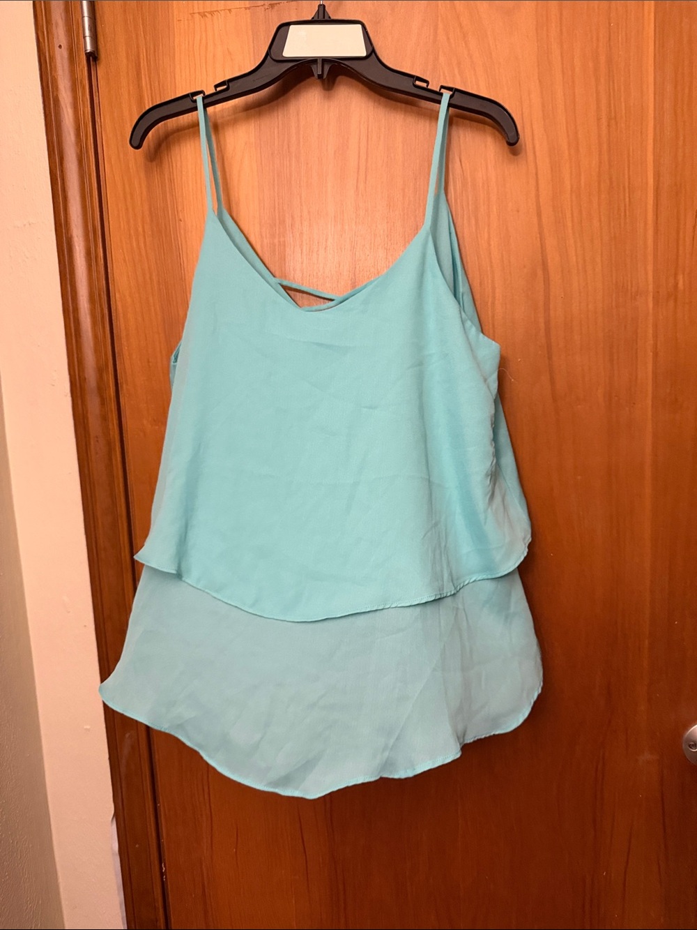 5/$32 Annabella Aqua Layered Spaghetti-Strap Camisole